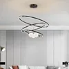 Lustres Moderne Minimaliste Led Plafond Lustre Suspendu Fil Luminaire Pour Salon Chambre Lampe Décor À La Maison Éclairage Intérieur Noir Or