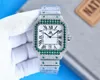 Men's diamond watch CNC inlaid star flash diamond stainless steel case strap 50m waterproof suitable for dating gift