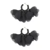 Boho Spitzen-Chiffon-Blumen-Ohrringe für Frauen, handgeflochtene Perlen-Blumen-Ohrringe, modischer leichter Schmuck