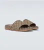 22ss canvas dia's mode slippers sport zwembad rubberen loafers met doos en stofzakken