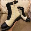 Kurze Stiefel, Chelsea-Stiefel, Top-Designer, Damen, Luxus-Mode, Leder, farblich abgestimmt, rhombische, elastische Ärmel, flacher Absatz, römischer Ritter, Winter, Herbst1