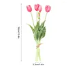 Decoratieve bloemen kunstmatige siliconen 5 hoofden stelen tulpen boeket bloeiende echte touch diy ambacht kamer decoratie feestelijke feestbenodigdheden