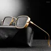 نظارة شمسية 2022 خمر steampunk الرجال الرجعية المعدنية مربعة العين نظارات الشمس الظلال للنساء