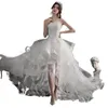 2023 Ball Gown Свадебные платья Bohemian Beach Tutu V Sece Lace 3D цветочные аппликации Иллюзия поезда без спины и размер формальный свадебный платье