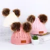 8 Styles Winter Hat Boys Girls Knitted Beanies Thick Baby Cute Hair Ball Cap Infant Toddler Warm Caps Boy Girl Pom Poms Warmer Hats M926