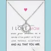 Pendant Necklaces I Love Mom Circle Pendant Choker Necklaces With Card Gold Sier Cz Chain For Women Fashion Jewelry Mothers Day Gift Dh1Fe