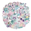 50 pièces mignon rose violet sirène sous-marine animal autocollant vélo voyage bagages ordinateur portable dessin animé autocollant décalcomanies