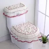 Toilet Seat Covers Lace Bathroom Water Tank Cover Top Pad Set Three-piece