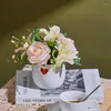 Decorative Flowers Home Decor Artificial Rose Simulation Living Room Table Decoration Indoor Potted Plants Ornaments Creative Nordic Gifts