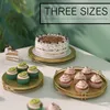 プレート3PC/セットケーキスタンドセットメタルカップケーキホルダーディスプレイラウンドパーティーテーブル結婚式のお祝い記念日