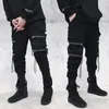 Men's Pants Fashion Clothing Women Men Black Cargo Joggers Jogging Autumn Korean Streetwear Hip Hop Zipper Ribbon