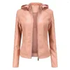 Women's Leather European Style Woman Jackets Faux Coat Spring Autumn Female Long Sleeve Zipper Coats