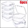 Jewelry Pouches Bags Jewelry Pouches 48Pcs Small Transparent Box Clear Plastic Storage Boxes Containers With Lids Empty Hinged Case Dhvtt