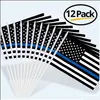 Banner vlaggen Banner vlaggen Thin Blue Line USA Mini Flag Hand Hold kleine miniatuur ter ere van wetshandhavers op stick fade resi Dh0qt