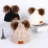 8 stili Hat inverno ragazzi ragazze berretti a maglia berretti spessi berretto per capelli graziosi berretti per bambini per bambini caldi cappelli da ragazzo pom pompe per caldo m926