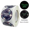 Sacchetti per gioielli 3,8 cm Rotondo Luminoso Glow In The Dark Grazie Adesivo Etichetta autoadesiva sigillata Confezione regalo Decorazione Piccola impresa