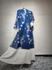イスラム教徒の特別機会ドレス中東女性ローブメッシュ刺繍ヘムラインスプライスイブニングパーティードレスBT251