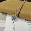 Chaînes 2022 Real Pure S925 Bijoux en argent Personnalité Belle fille Carte ronde Rétro Thai Matte Mode Simple Femme Pendentif