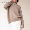 Women's Knits Tees Womens Winter Sweaters TurtleNeck Cashmere White Sweater Women Clothing 2022 Casual Knitted Female Loose Warm Jumpers Ladies T221012