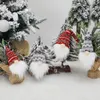 Dekoracje świąteczne 2pcs/4PCS Cartoon Biała broda Santa Doll Decoration Zestaw Dom Home Xmas Rok Decor Tree Pendants Ornament