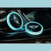 Decoratieve lichten geschikt voor Mini RGB LED -autobekhouder Pad Matten Atmosfeer Lichten Colorf Drop levering 2022 Mobielen Motorfietsen Lighti Dh7pb