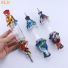 Mini Water Tipes Kit Hot Share Plement Strail Strail Bongs с 10 -миллиметровой силиконовой трубкой титана для курящих восковой масло табак 7,5 "Bongs 710