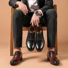 Oxfords – chaussures en cuir véritable à trois épissures pour hommes, chaussures à talons bas en caoutchouc, Style vestimentaire, printemps-automne, Europe et amérique, 2024, 663