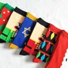 Men's Socks Funny Christmas Tree Series Pattern Cotton Socks Men Holiday Winter Striped Personality Cartoon Happy Red Santa Claus Party T221011