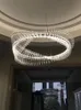 Lampadari a soffitto rotondi dorati dal design moderno per la sala da pranzo della camera da letto Lampada da galleria d'arte Apparecchio per illuminazione a sospensione a led per interni