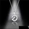 Подвесные ожерелья Sier Color 26 букв ювелирные украшения английские алфавые ожерелья для женщин Кокер A B C D E F G H I J K L M N O P Q R S T U DHKNF