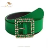 أحزمة الخريف شتاء الاتجاه حزام مشبك مربع للنساء VD2628 Cinturones Para Mujer Green Vintage Bress Bruts Ceinture Femme T221020