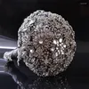 Decorative Flowers Arrived Wedding Accessory Artifical Bridal BouquetsCrystal Luxury Bling Bouquet Sparkle Brooch