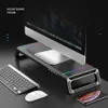 Tablet PC Stands Multi-Function Base Holder Desktop Monitor Stand Computer Screen Riser RGB 4 USB 2.0 Charging Desk Organizer Laptop Stand W221013