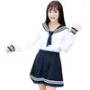 Ensembles de vêtements uniformes japonais marine marin Costume pour femmes Kansai étudiants à manches longues Costume uniforme scolaire filles