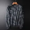 Heren Hoodies Sweatshirts Minglu Spring en Autumn Luxury Leaves Patroon Jacquard Round Collar S Fashion Slim Fit Hoodie G221011