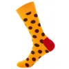 Erkek çorap 1 çift erkek çorap tarak pamuk şerit spot nokta renkli geometrik yenilik komik çorap t221011
