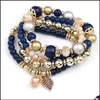 Bedelarmbanden charmes armbanden voor dames snoepkleur kralen kralen tassels armband armband elastische rek kralen 133 m2 drop levering 20 dhz3p