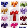 Sashes 280X16Cm Satin Chair Sashes Bow Tie Sash Band For Banquet Home Table Decoration Wedding Party Supplies Drop Delivery 2022 Gard Ot1Ve