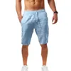 Men's Shorts Linen Summer Beach Solid Men Homme Mens Pants Male Casual Loose Breathable Five-point G221012