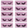 3D Faux Mink Eyelash Combination Lash Pack Lashes Extension Supply with Curler and Brush Natural 20mm Thick Wispy Makeup False Eyelashes Kit