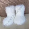 2022 Uzun Kürk Kar Botları Kadınlar Kış Sıcak Kalınlaştırılmış Kesik Olmayan Avustralya Klasik Klasik Tam Kabarık Kürklü Bot Kişilik Moda Ayakkabıları