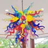 Multi Color Pendant Lamps Modern LED Lighting Hanging Fixture 100% Hand Blown Glass Chandelier Light Art Ceiling Lighting for Hotel Villa Loft Club Living Room LR108