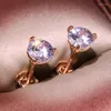 Studörhängen solida 925 Sterling Silver Color Garnet Earring Natural Emerald and White Diamond Gemstone Bizuteria Jewelry Oorbelle3761713