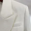 2022 European American Suits Blazers Foreign Trade Fashion Женская куртка металлическая кнопка кнопка двойной слабый льняной костюм