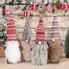 4st/Set Creative Christmas Wine Bottle Cover Wine Bottle Bag Faceless Doll Gnome Toppers Ornament for Home Xmas New Year Dinner Table Decor