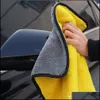 Serviette 5X30X30Cm Lavage De Voiture Serviette En Microfibre Nettoyage Séchage Chiffon Ourlet Soins Détaillant Car-Styling Drop Delivery 2022 Mobiles Motorcy Dhanm