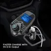 Bluetooth Car Kit Bluetooth Car Fm Transmitter O Adapter Receiver Wireless Hands Kit W 1.44 Inch Display Drop Delivery 2022 Mobiles M Dh2L1