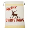 Large Canvas Christmas Decorations Santa Sack 50x70cm Bag Kids Xmas Red Present Bag Home Decoration Reindeer C1013
