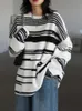 Women's Knits Tees 2022 Autumn Winter Long Sleeve Pullover Women Sweater Fashion Irregular Striped Knitted Sweaters Korean New O-Neck Jumper Femme T221012