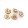 Beads Beads Pearl Rhinestone Buttons Faux Embellishments Snowflake Brooch Alloy Floral Pendants For Jewelry Making Crafts Clothes Ba Dhdnt